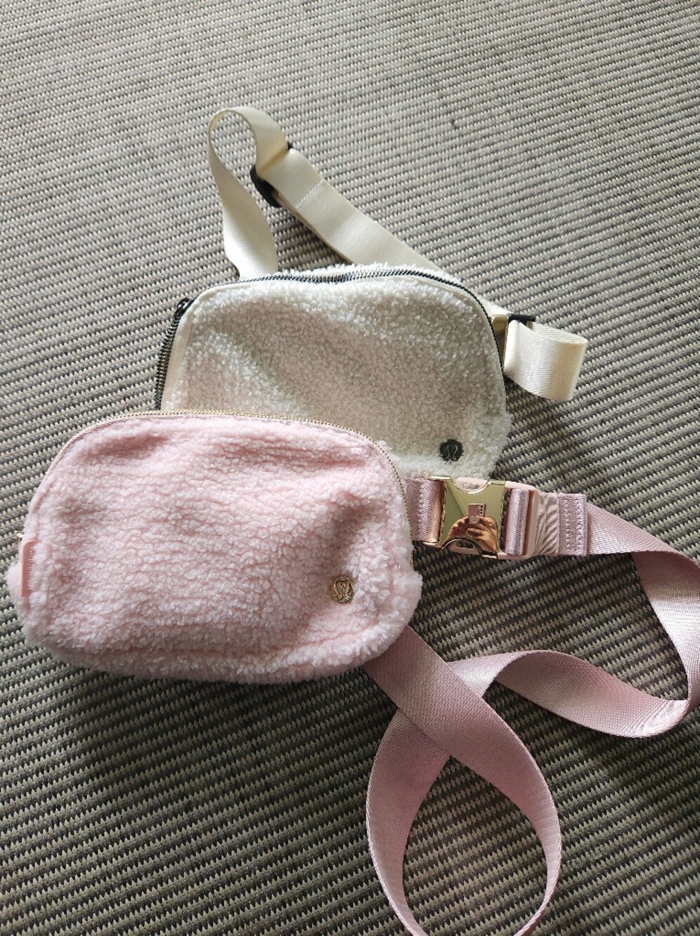 Lululemon Fleece Everywhere Belt Bag 1L Set Pink Mist Gold & Light Ivory